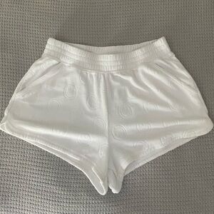 Aerie Offline Smiley Shorts White Size Small Towel Material